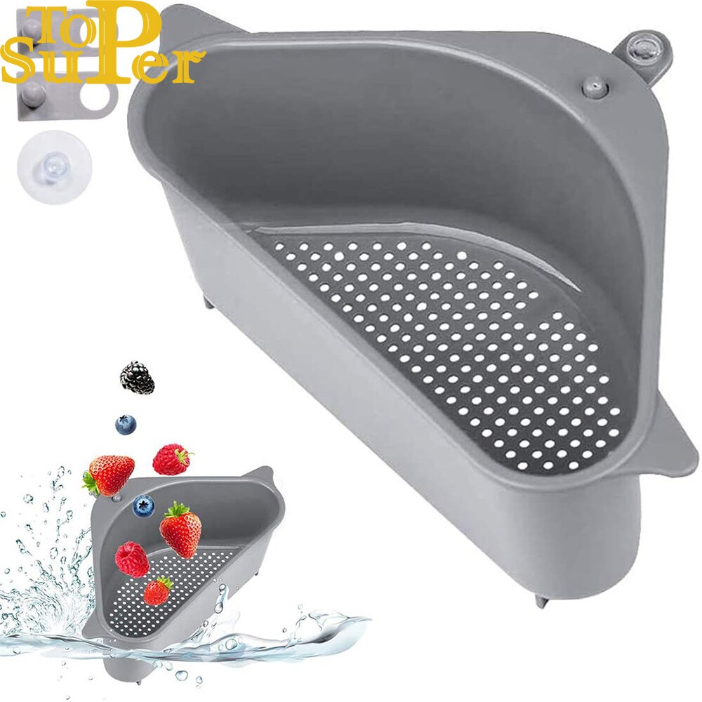 Organizador de cocina Triangular, escurridor para fregadero, estante multifuncional para artículos del hogar, soporte de esponja para la conveniencia de la cocina