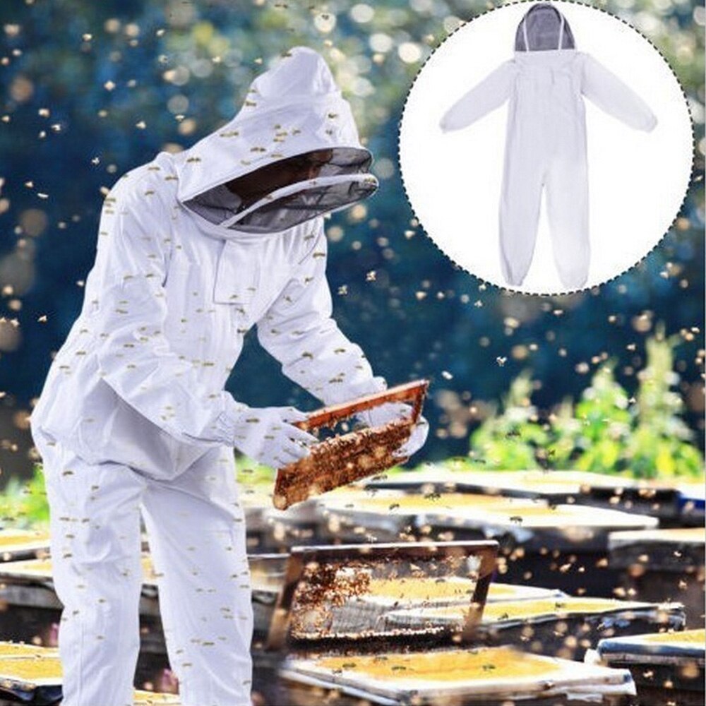 Full Body Bescherming Bijenteelt Pak Katoen Imker Kostuum Safty Sluier Kap Hoed Kleding Pak Imkers Bee Pak Apparatuur