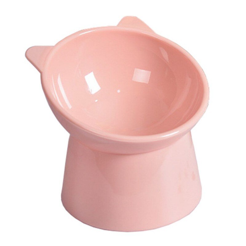 Huisdier Kat Kom 15 ° Helling Plastic Kattenvoer Lade Hals Guard Puppy Kat Feeder Antislip Overhead Huisdier kat Levert Drinker Voor Katten: Roze