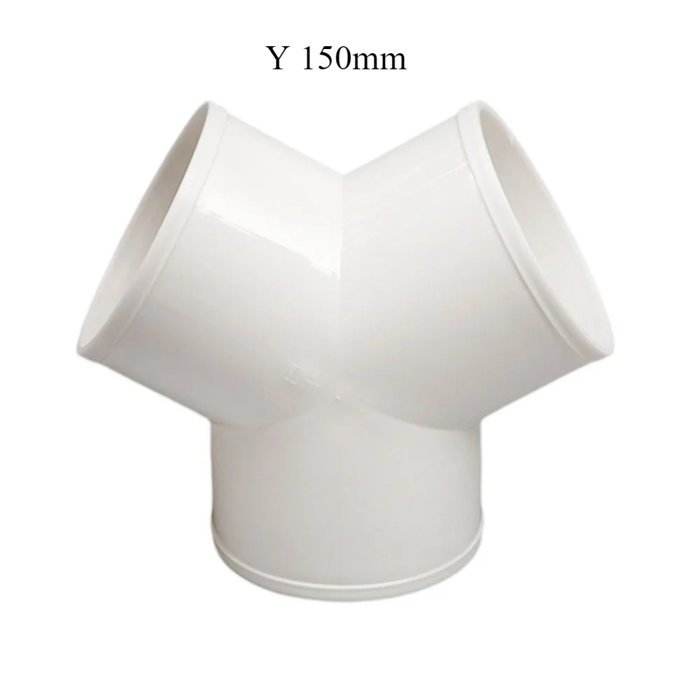 100/150/200mm Ducting T/Y Duct Connector Snelle Ventilatie Buis Gezamenlijke Koppeling 3 Manieren Splitter PVC Uitlaatpijp Draagbare Fittings: Zilver