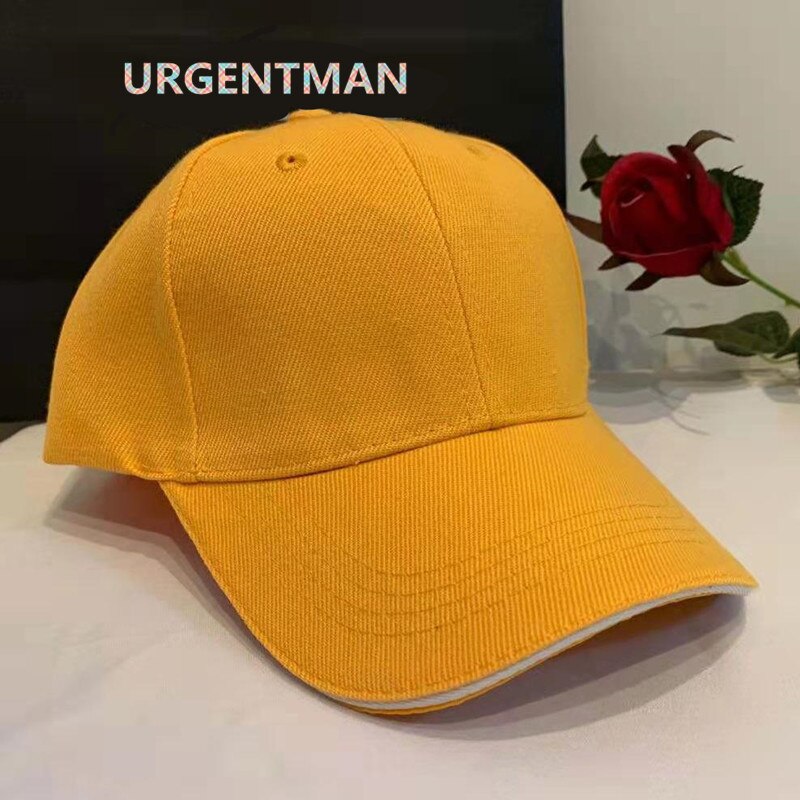 Unisex 6 Panel Cap Casual Acrylic Plain Baseball Cap Adjustable Hats For Women Men Hip Hop Cap Streetwear Dad Hat: Yellow