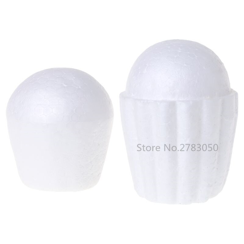 Hvid dummy styrofoam skum kage dummy modellering fondant kager sugarcraft blomster bryllupsfest indretning 2 størrelser