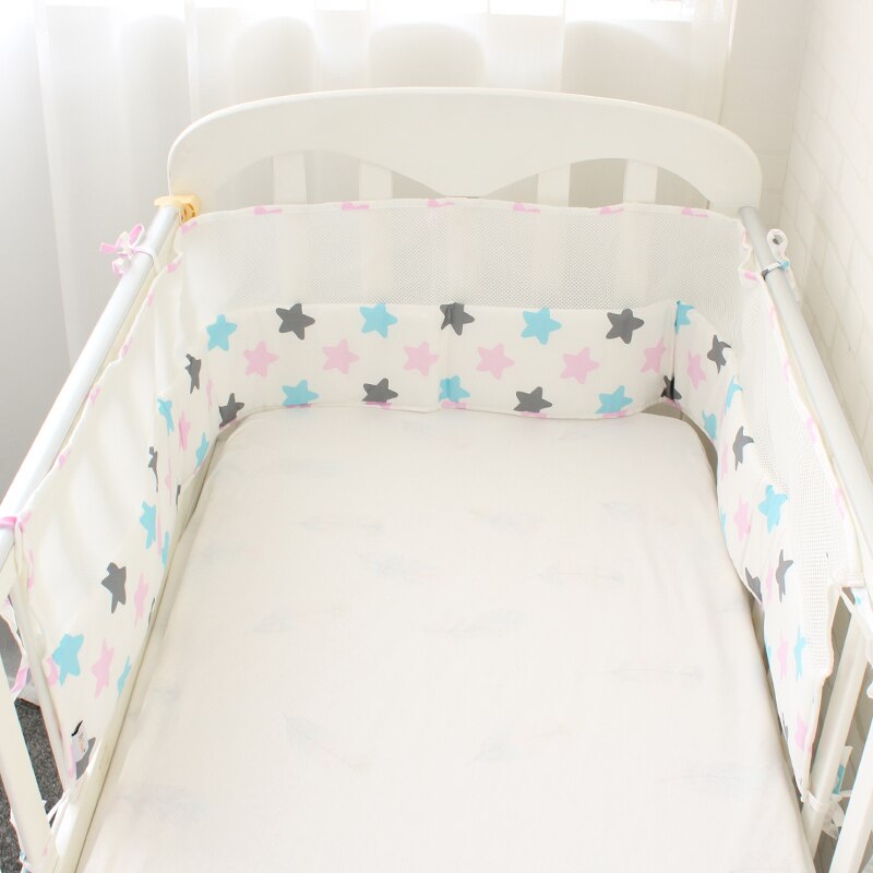 1 Pcs Mesh Crib Bumpers Breathable Star Crown Tree Cloud Baby Bedding Crib Liner Baby Cot Bed Around Protector