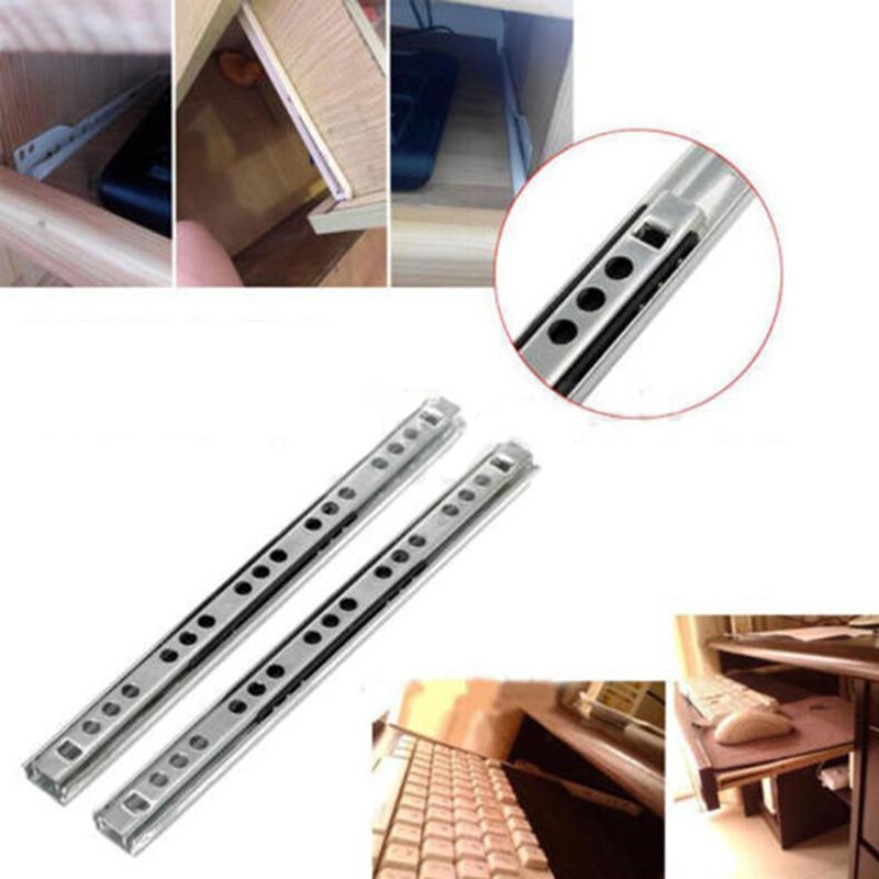 Ball Bearing Drawer Runners Grooves Cabinet Slide Rail Guide Furniture Fittings