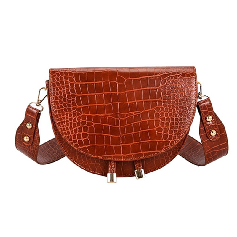 Yogodlns sacoche sac à bandoulière sauvage décontracté en cuir PU unique sac à bandoulière de luxe Crocodile modèle sac à main sac: brown