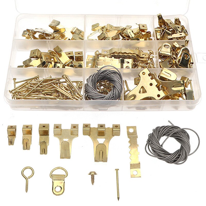 Nuovi durevoli ganci per appendere la cornice del kit di ganci per foto da 250 pezzi con chiodi a gancio filo per appendere cornici e orologi