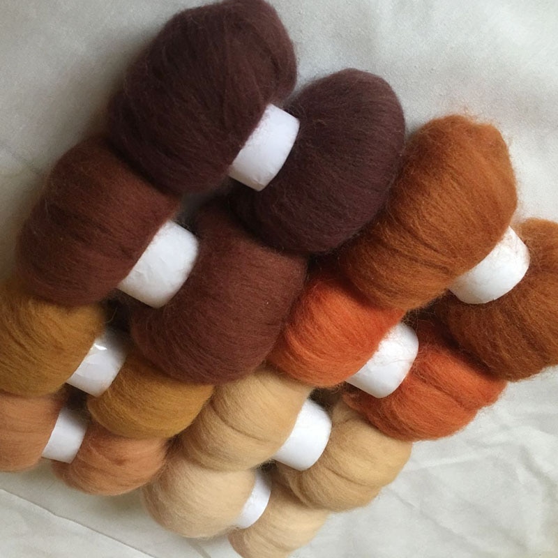 Color Raw Felt WFPFBEC 80g 10g/color wolvilt feltro mixed naaldvi... – Vicedeal