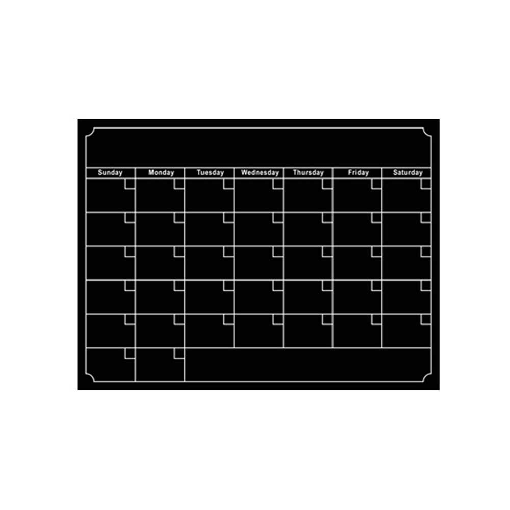 Umitive 1 stk magnetisk tør slet køleskab kalender hvid sort tavle memoliste til huskeliste månedlig daglig planner arrangør: Sort