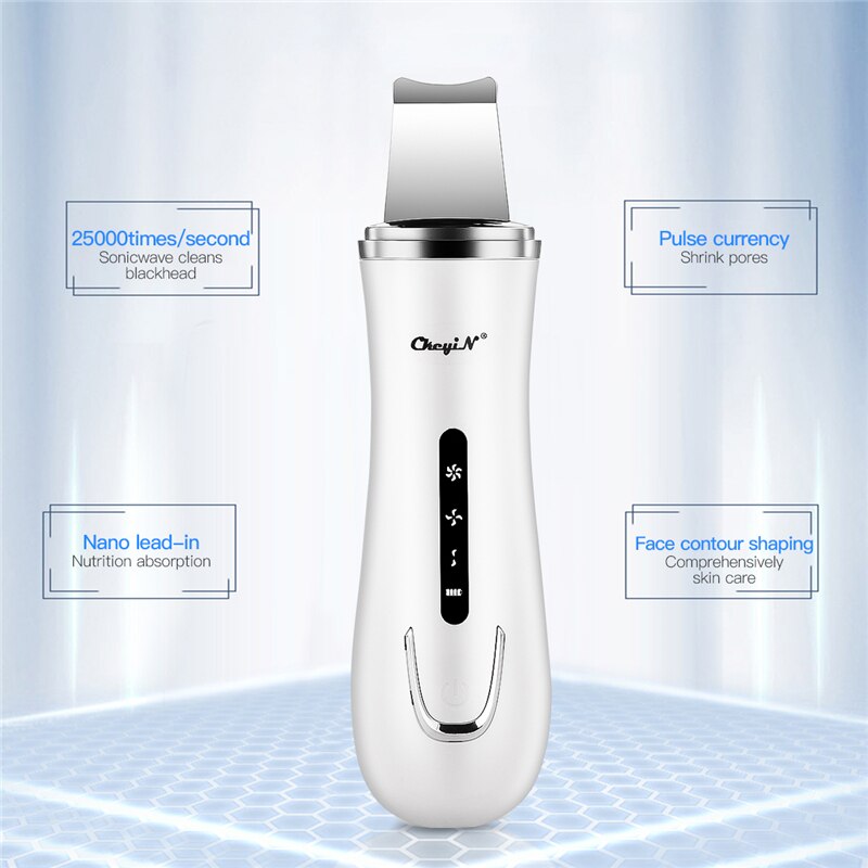 Ultra Sonic Facial Skin Scrubber Elektrische Sonic Trillingen Gezicht Schoner Dode Huid Mee-eter Verwijderen Schop Comedo Extractor