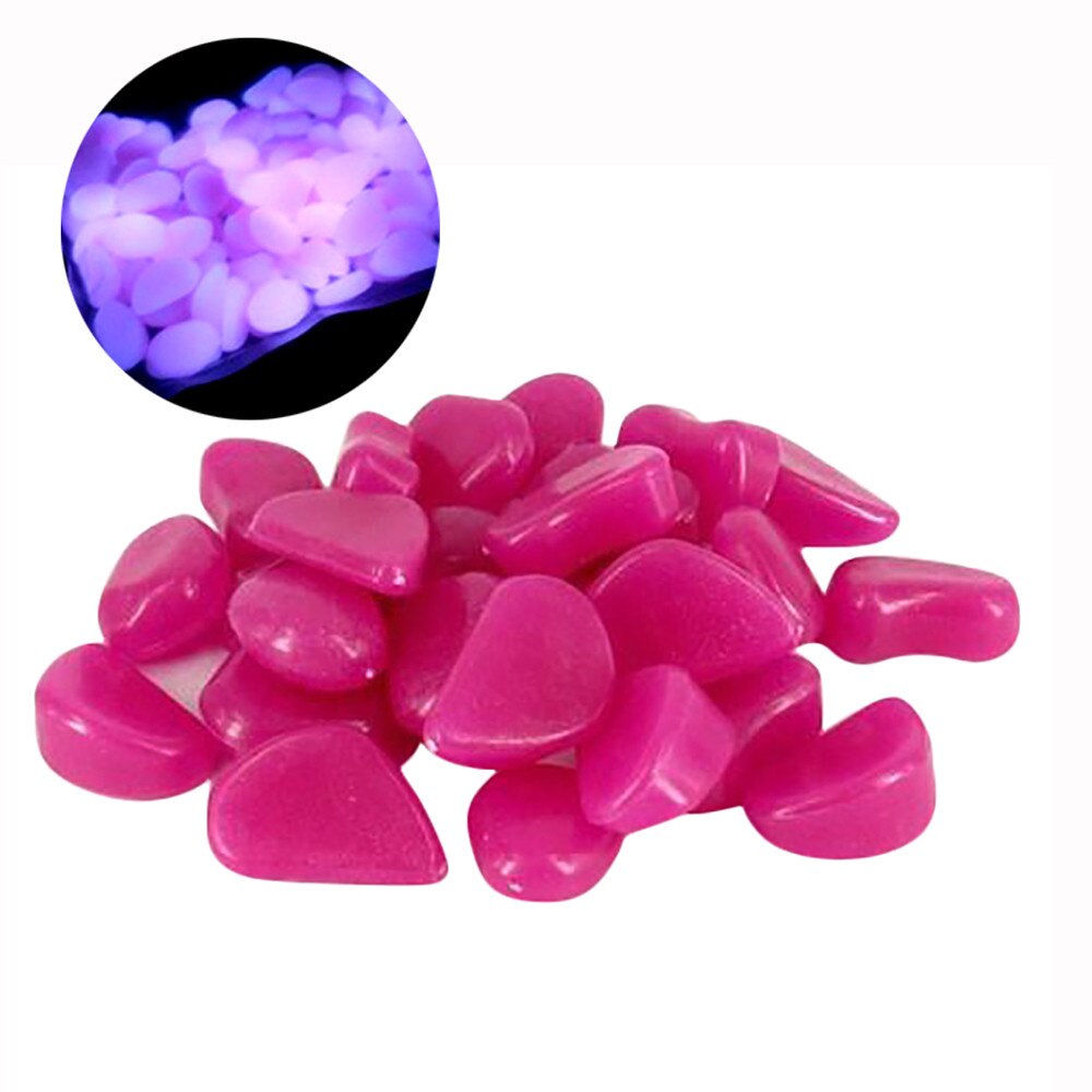Luminous Stone Glow In Dark Garden Pebbles Glow Stones for Outdoor Lawn Walkways Home Decoration Fish Tank Aquarium Rocks: D-100PCS
