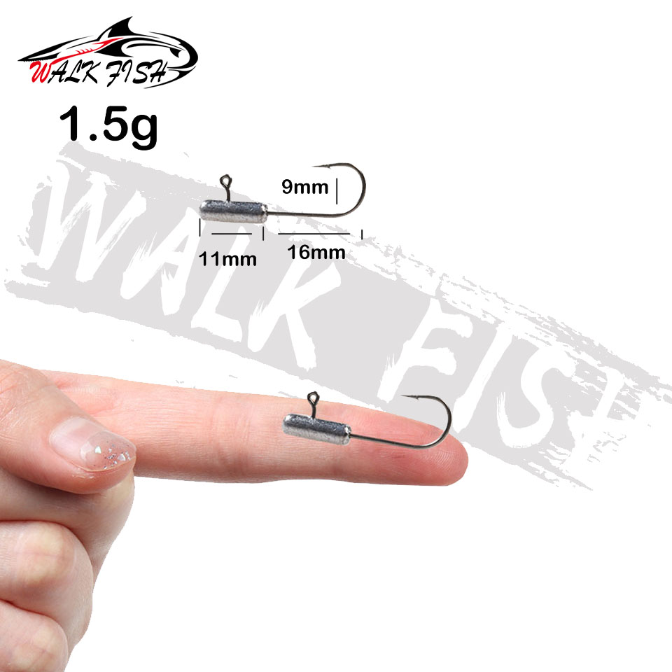 Gå fisk 10 st/lot 1g 1.5g 2g 3g mini jigg huvud krok exponerad fiske krok hulling krok öring mjuk drag jigg fiske krok