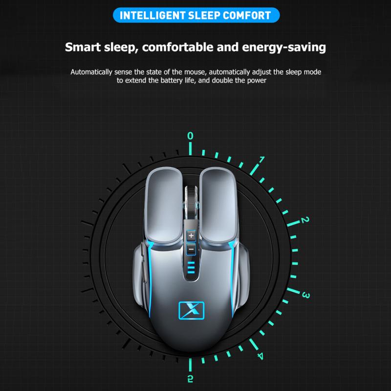 Wireless Gaming Mouse 4-color Breathing Light 2400 DPI Ergonomic 6 Keys RGB LED Mouse Rechargeable Wireless Mouse