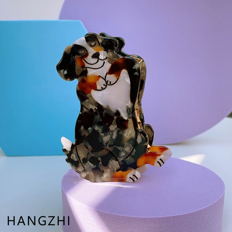 Nowy francuski Cute Animal Dog Cat octan klips do włosów Shark Claw szpilka Fashion Party akcesoria na głowę dla kobiet dziewczyn HANGZHI 2021