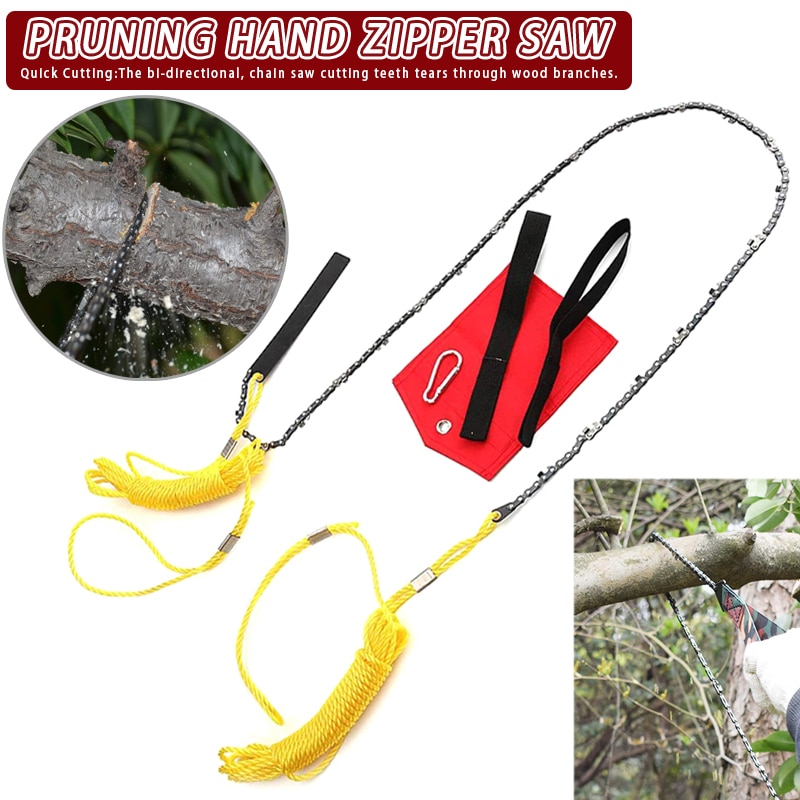 Spot Hand Saw Gardening Pocket Chain Saw Kit 24/48 Inch with Rope Wire Saw for Tree Wood Pruning Branches Cutting VJ