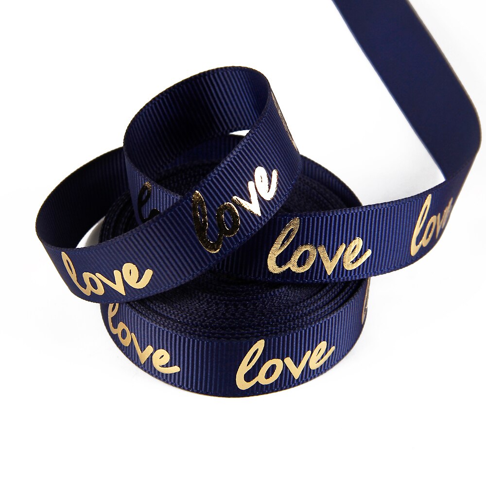 david angie 5/8" silver Polka dot gold foil heart love Valentine's Day grosgrain ribbon DIY Party Decoration Material,5Yc3231: 1060216004