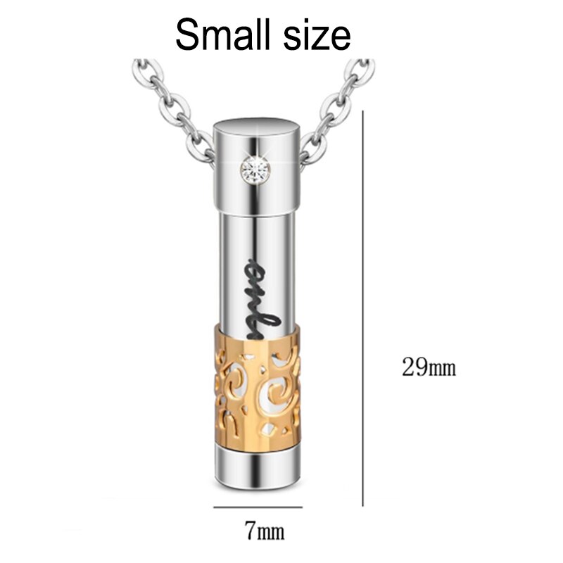 Dell'acciaio Inossidabile di modo Cilindro Memorial Vite Si Apre Urna Ciondolo Collana Cremazione Gioielli per Le Ceneri (Solo Amore)