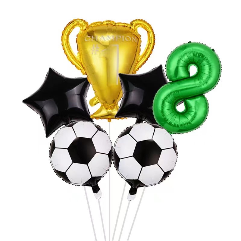 Football Theme Party Disposable Tableware Banner Balloons Soccer Goal Cup Plate for Kids Boy Birthday Party Decoration Supplies: Gold