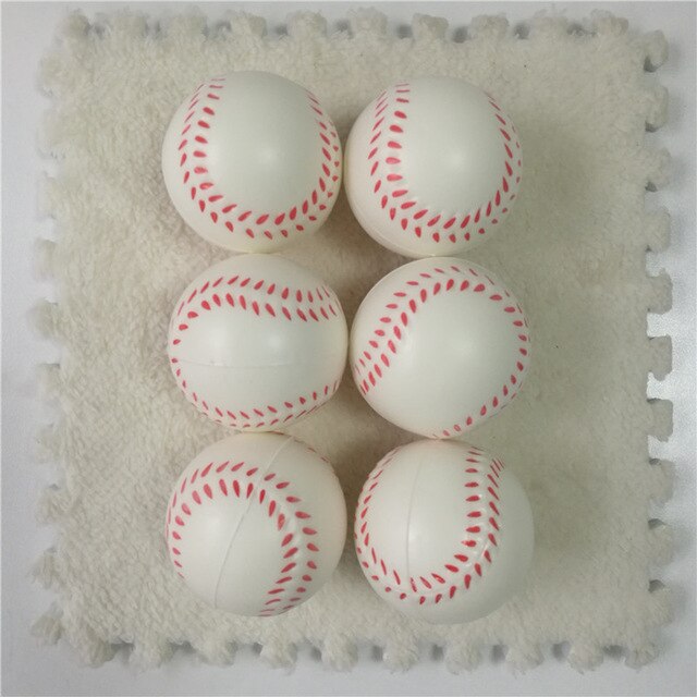 6 stk / sæt blødt skumbold klemme legetøj fodbold basketball baseball tennis langsomt stigende stressaflastning antistress legetøj til børn: Baseball 6 stk
