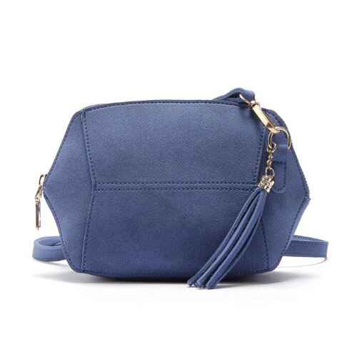 Dames schoudertas luxe mat pu leer snoepkleur stijlvolle schelp messenger crossbody kwast dames handtas: Blauw