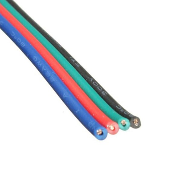 4 Pin Wire Extension Connector Cable Cord For LED RGB Strip 3528 5050 Connector Colourful 5M / 10M / 20M / 50M