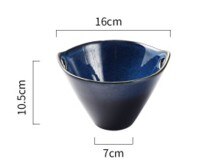 Blauw keramische kom noodle diner eten platen soepkom slakom lade: 500ml bowl