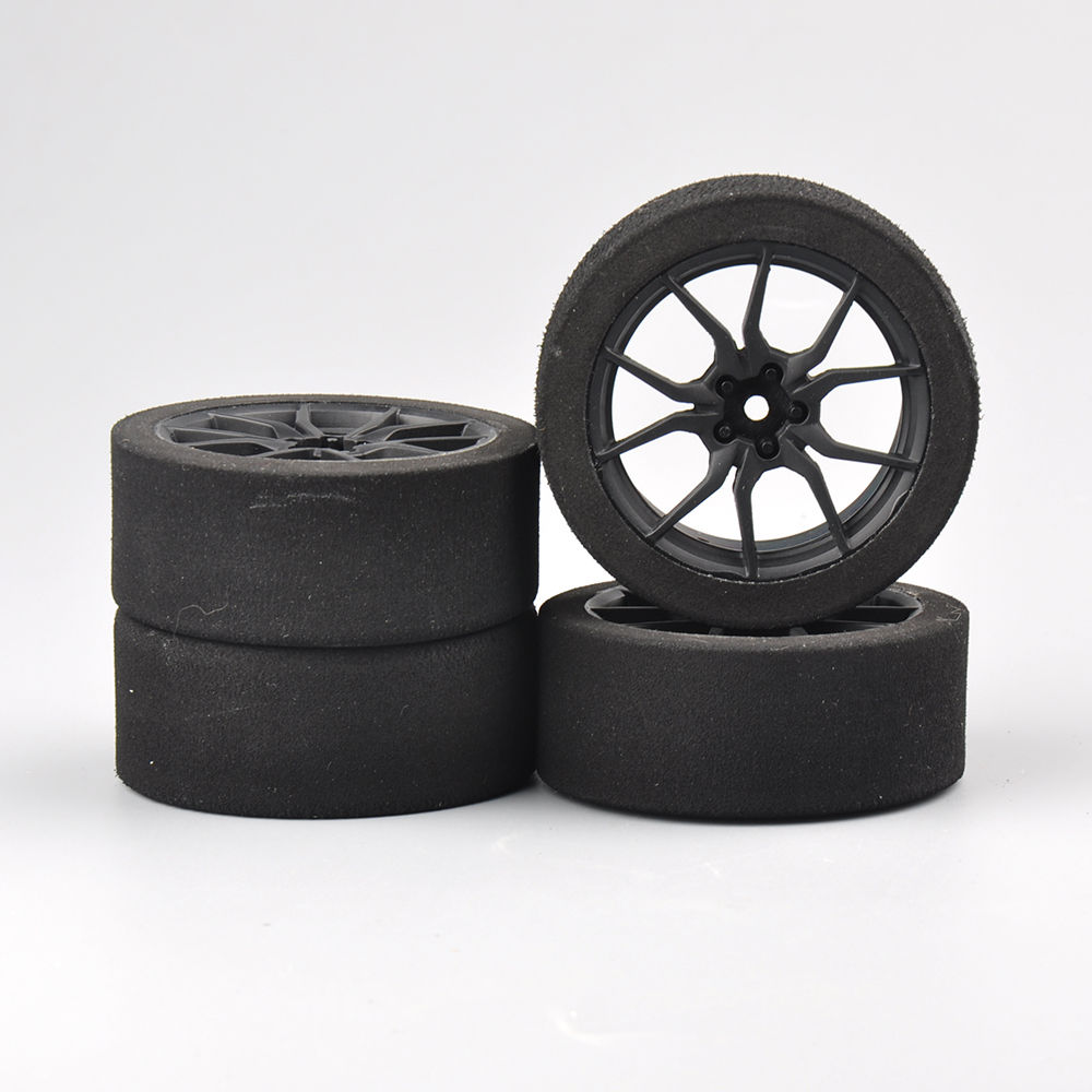 4 st/set racing skum däck hjul fälg för hsp hpi 1/10 on- road rc bil 12mm hex rc racing bilar delar tillbehör
