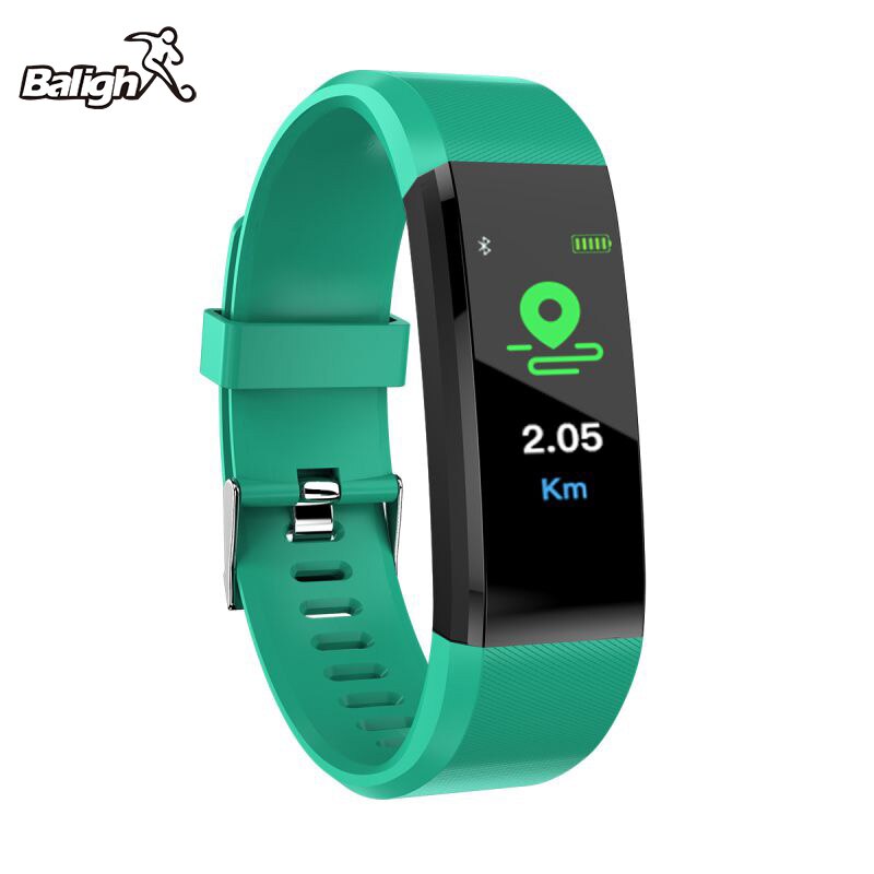 Smart Horloge Bluetooth Polsbandje Smart Armband ID115 Plus Sport Hartslagmeter Horloge Activiteit Fitness Tracker Slimme Band: green