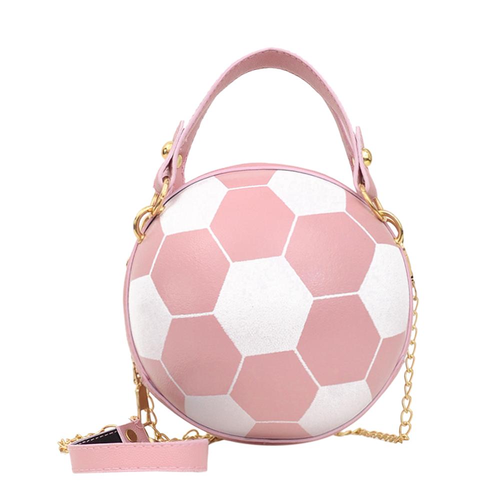 Personality Basketball Purses For Teenagers Women Shoulder Bags Chain Hand Bags Female Leather Pink Bag Small Totes: Football pink