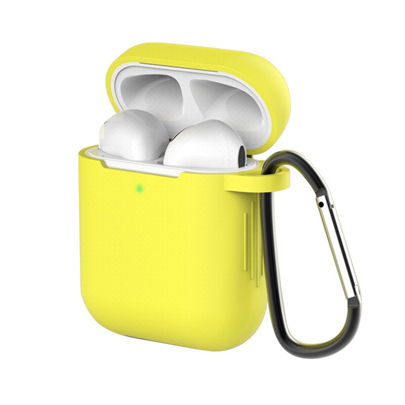 Krzemu skrzynka dla Apple Airpods 1/2 pokrywa ochronna słuchawka Case słuchawki przypadki ochronne dla Apple Airpods 2/1 okładka: Yellow