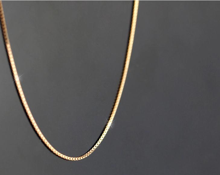 Collares cortos de Plata de Ley 925 para mujer, joyería de caja de oro rosa, , , barato,