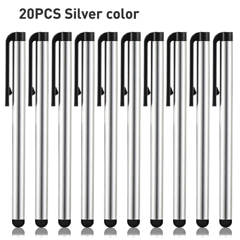 20pcs Stylus Pen for Capacitive Screen Universal Touch Pen Drawing Writting Pencil Accessories for Android Phone Tablet Notebook: 20pcs silver