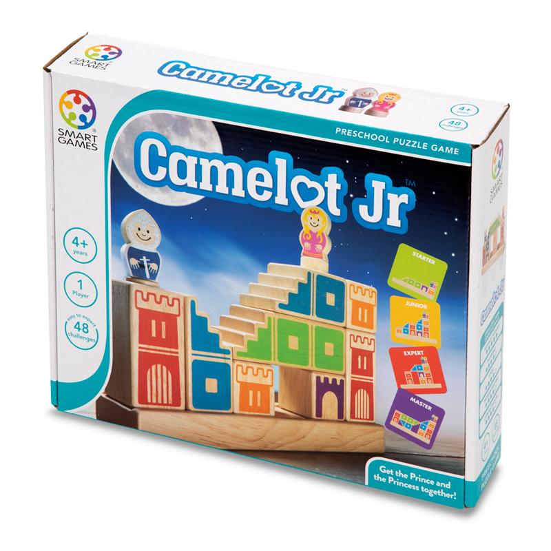 Smart Games-Camelot Jr 3-D Houten Puzzel Hardhout Game-lade, 4 torens, 3 trappen, 1 brug en 2 beeldjes Speelgoed