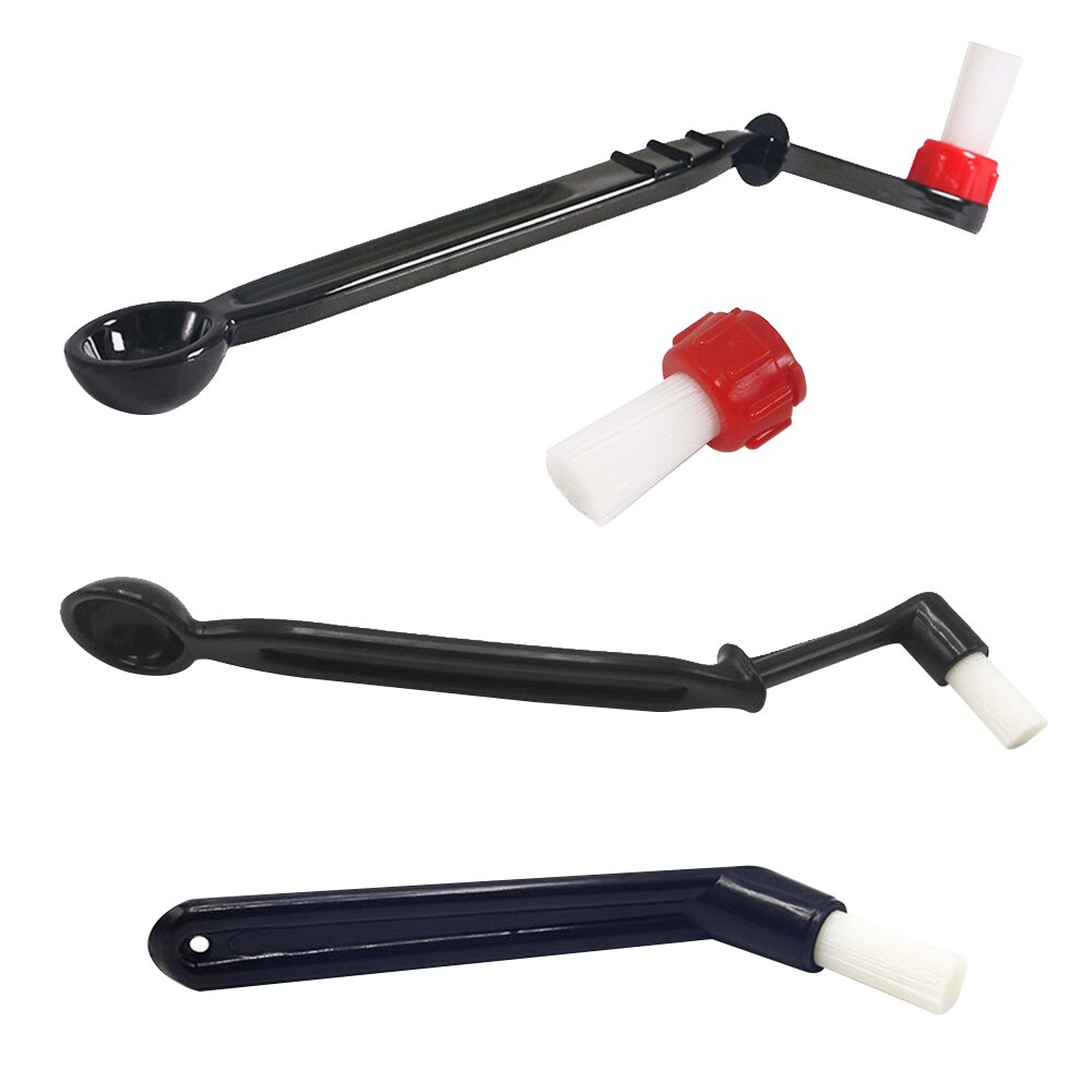 2 in 1 Coffee Machine Brush Cleaner with Spoon for Barista Espresso Machine Brush Replacement Head Coffee Cleaning Tool