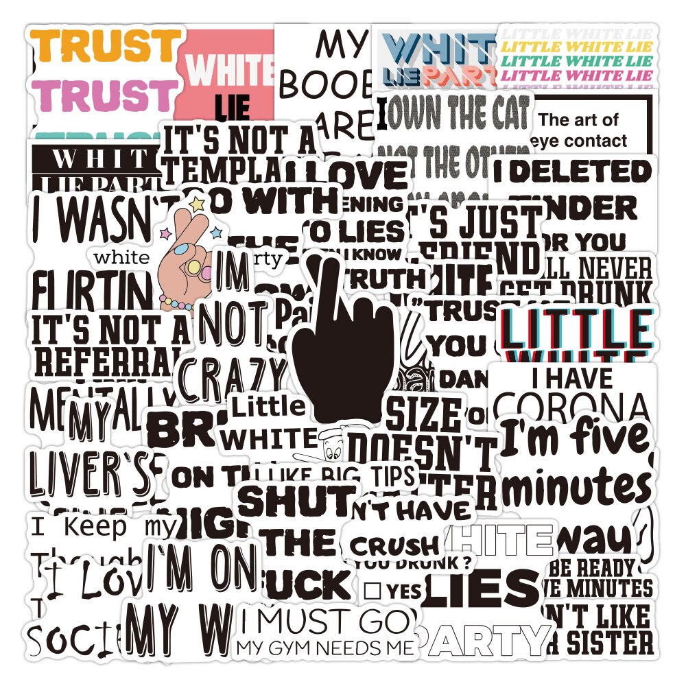 50Pcs Pvc Sticker Inspirational Engels Korte Zin Graffiti Waterdichte Sticker Herbruikbare Laptop Bagage Sticker: 4