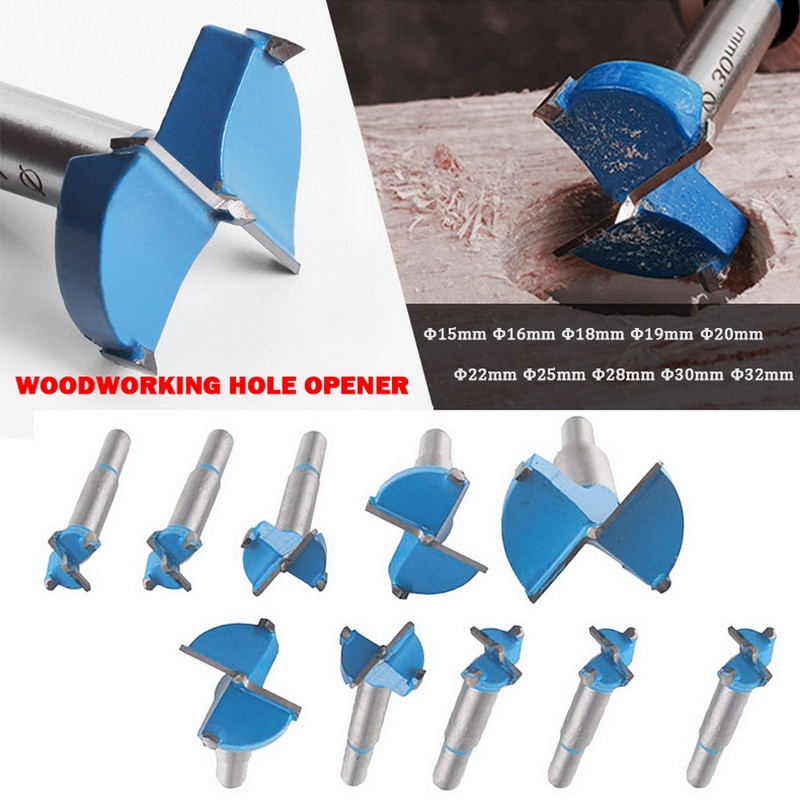 Woodworking Hole Alloy Knife Blade Hinge Door Lock Hole Drill Bit with Round Shank for Drilling Cutting Wood