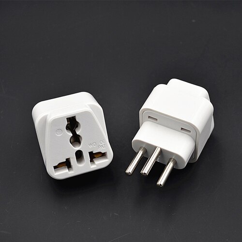 5Pcs Universal UK Europe AU USA to Swiss Switzerland Grounded Travel Adapter Plug wall socket SWEITZ Plug: White