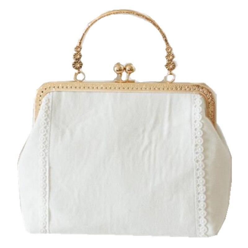 Women Vintage Kiss Lock Handbag Chinese Style Embroidery Purses and Clutches with Chain Strap Ladies Evening Bags Shoulder Bag