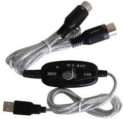 Usb In-Out Midi Interface Cable Converter Pc Naar Music Keyboard Adapter Cord