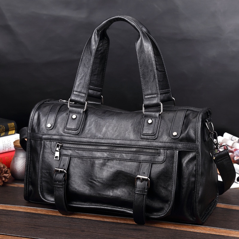 Luxury Brand Men Travel Bag Leather Casual Male Laptop Handbag Vintage Shoulder Bag Men Tote Messenger Luggage Duffel Travel Bag