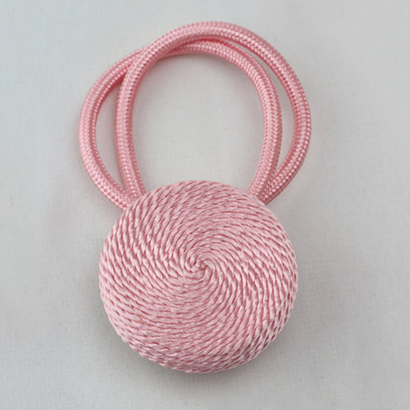 1pc magnetiska gardinfästen rumstillbehör macaron guld gardiner cilp heminredning gardinhållare spännen rem rep knyt ryggar: Rosa