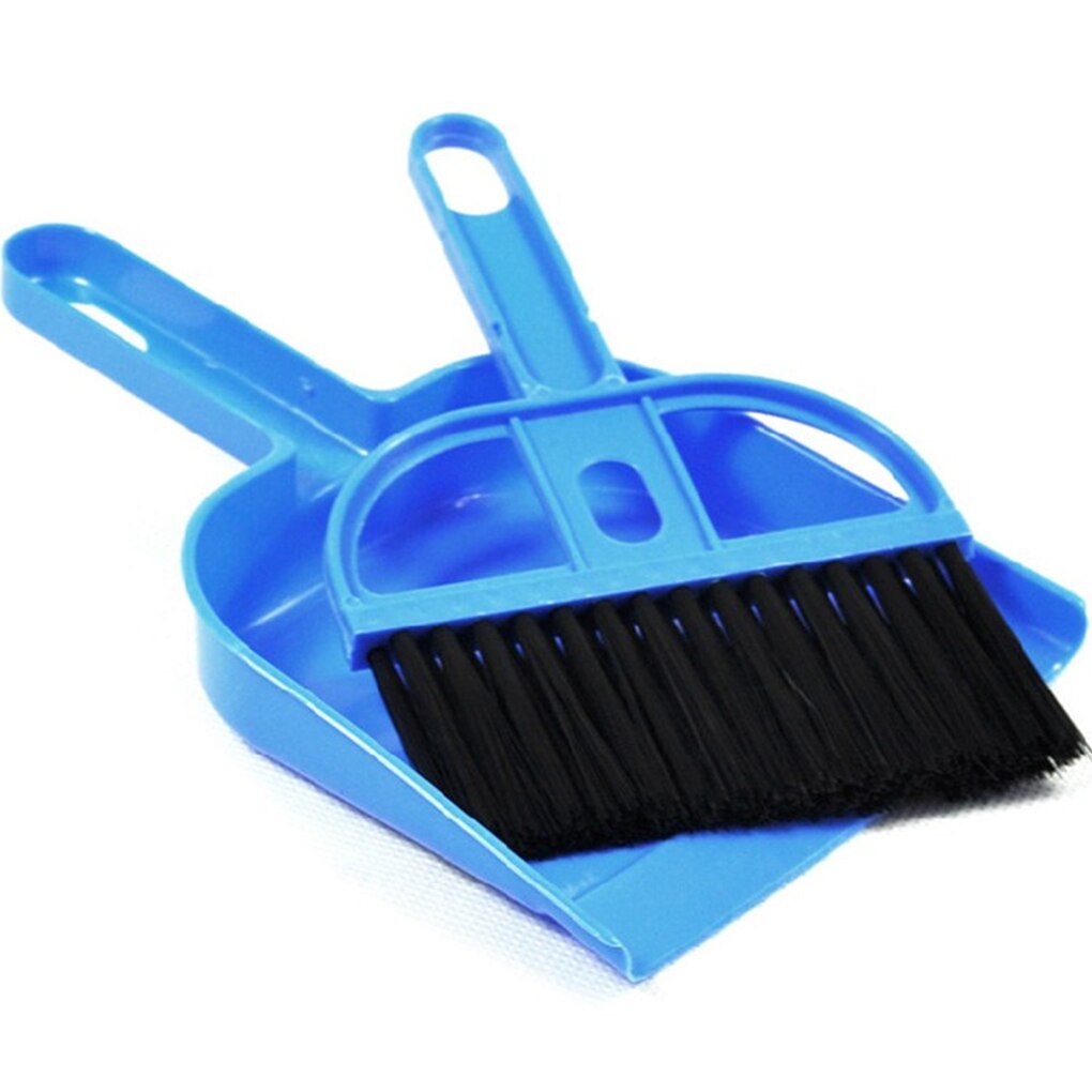 Plastic Mini Desktop Sweep Cleaning Brush Computer Keyboard Small Broom Dustpan Set Random Color