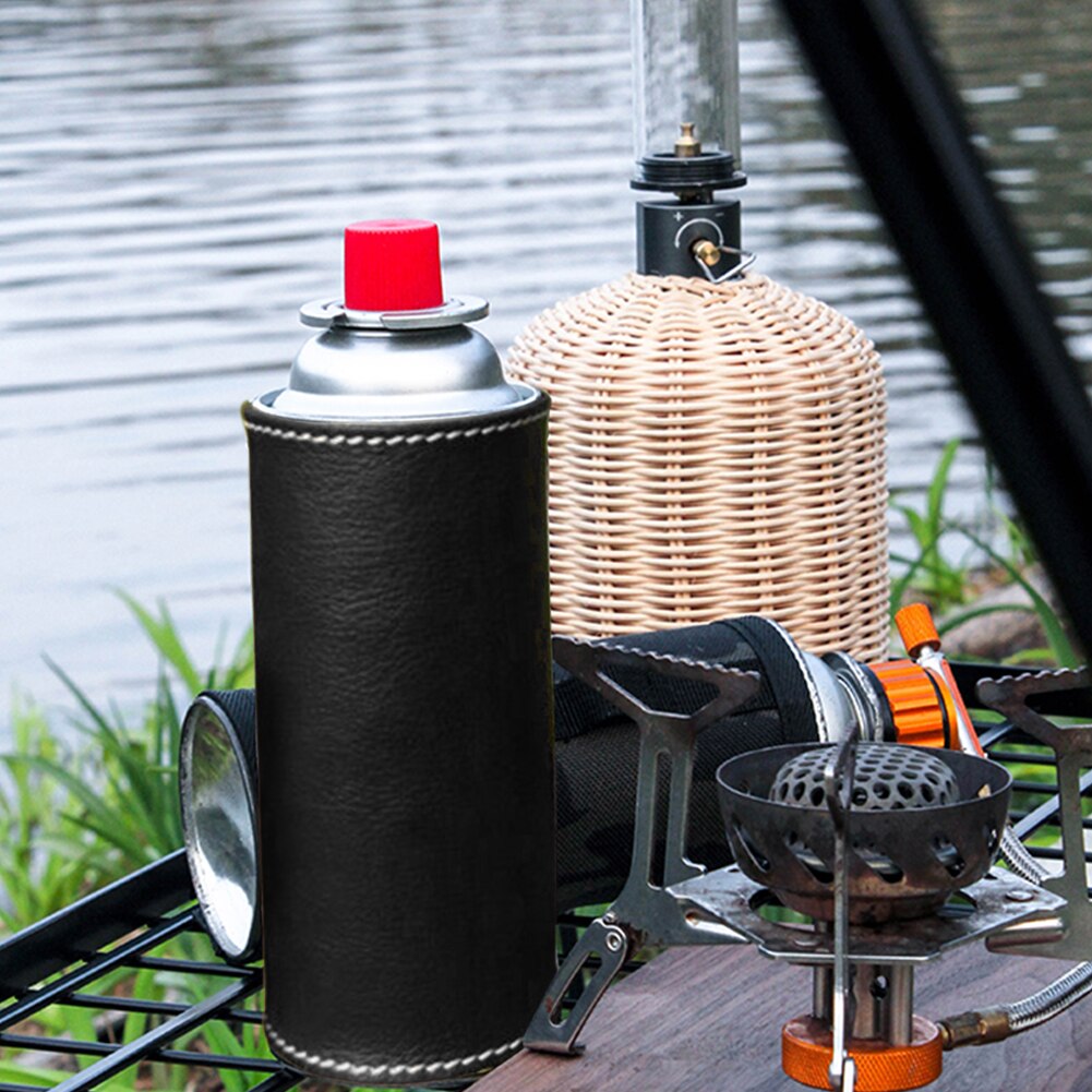 Gas Tank Protective Cover Long PU Outdoor Camping Fuel Cylinder Storage Bag