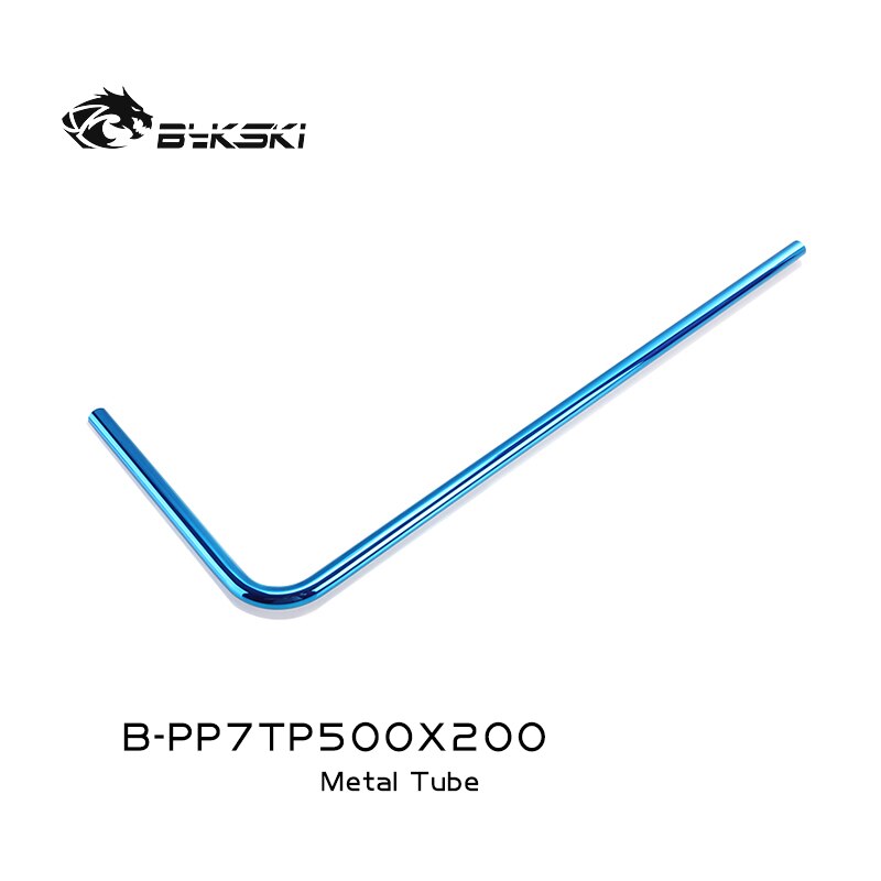 Bykski-tubería de agua de Metal, 12x14mm, precurvada, colorida, rígida, de cobre, 200x500mm, tubo duro de refrigeración por agua, B-PP7TP500X200: Blue