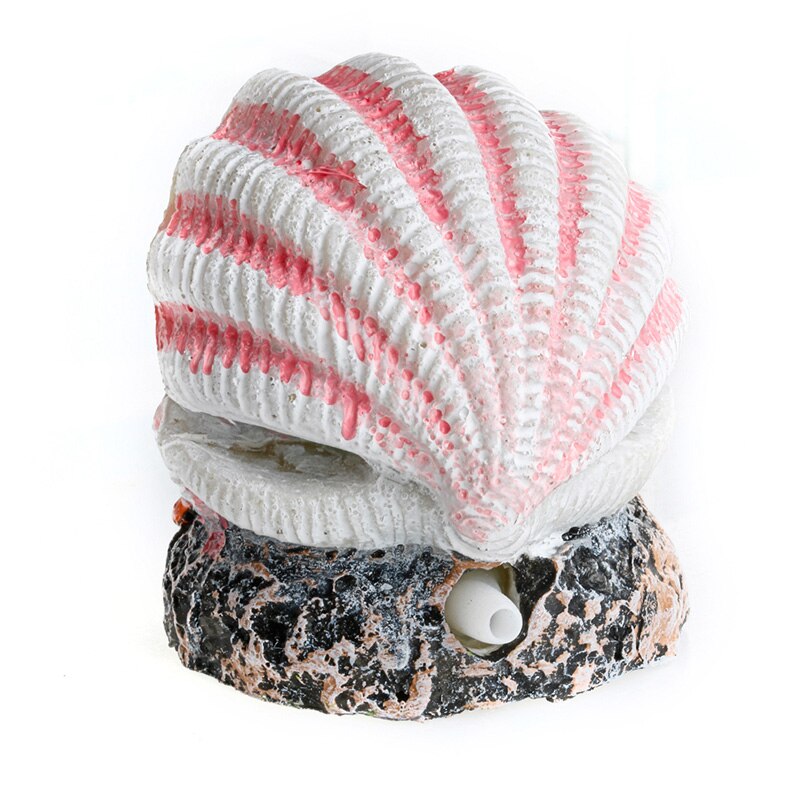 Shell Pearl &amp; Air Stone Aquarium Fish Tank Bubbler Shell Bubbling Ornament Decor