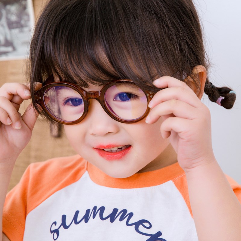 Xojox anti-blå lys børnebrilleramme retro runde brilleramme børn online læringsbriller drenge piger 3-9 år