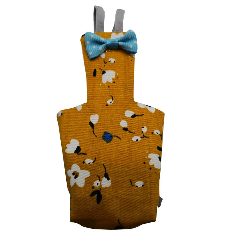 Pañales coloridos con pajarita para loros, ropa impermeable, Bonito traje de vuelo con Floral de palomas y frutas, mascota pequeña mediana: Golden / M