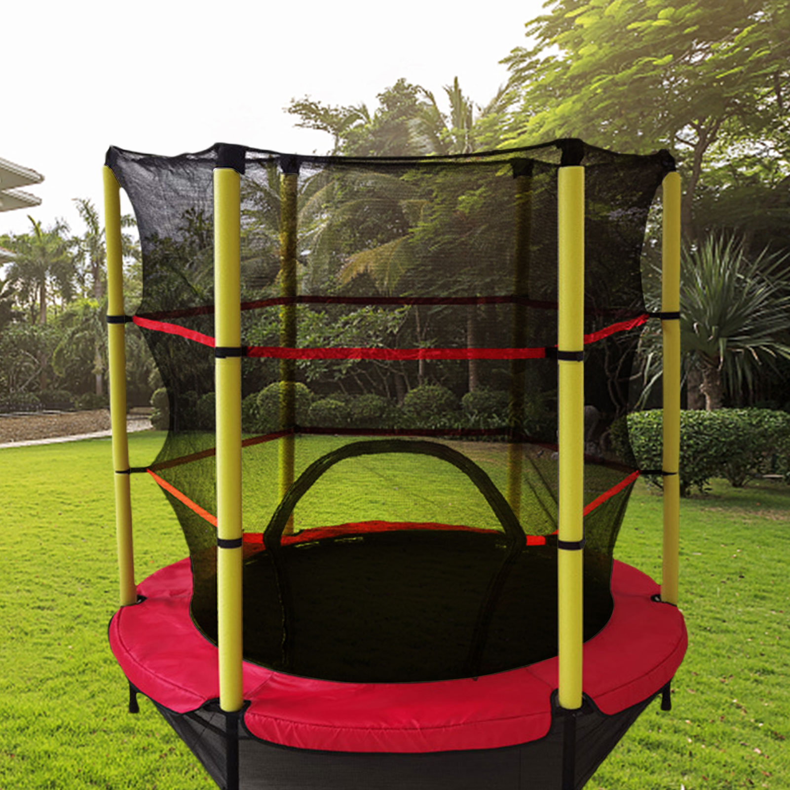55 In Trampoline Security Net Trampoline Enclosure Net Polyethylene Safe Jumping Pad Protective Fence For Kids Beneficial