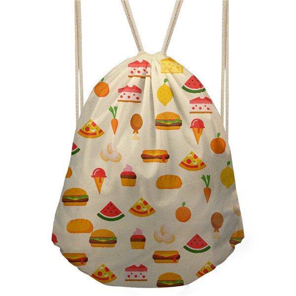 Forudesigns mochila feminina damestas met s 3d voedselpuzzelprint, klein trekkoordtasje, casual trekkoordtasje, zakje met zakken voor meisjes: Cc4292 z 3