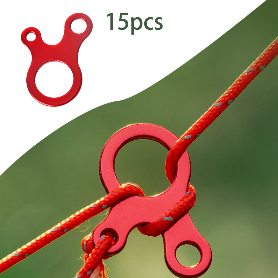 15 Stuks Tent Touw Gespen 3 Gat Camping Tent Wind Touw Gesp Aluminium Spanner Tent Koord Touw Sluiting Draai haak