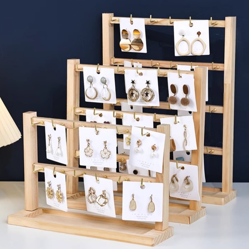 Smyckeorganisatör smyckeshållare i flera nivåer smyckesdisplay örhängeshållare med krokar för ringar armband monter